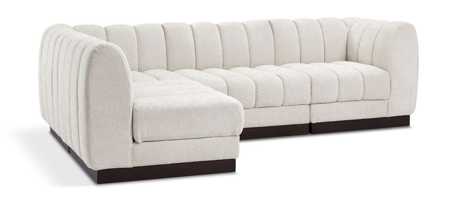 Quinn 101" Chenille Fabric Upholstered 4pc. Modular Sectional