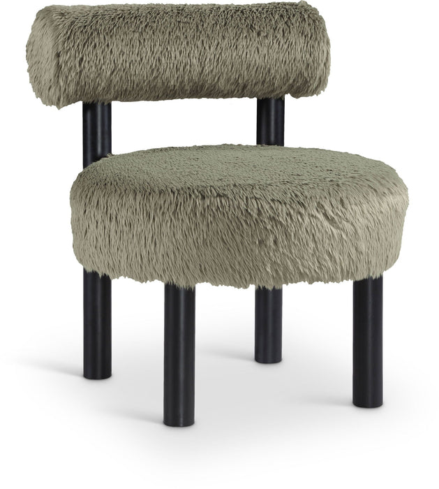 Ambre Vegan Shearling Fabric Upholstered Accent Chair