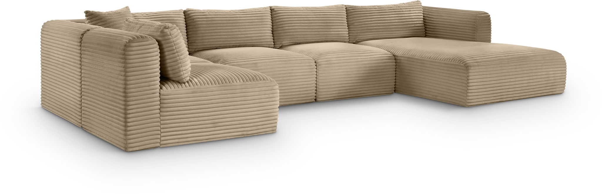 Seccional modular tapizado de pana de alto rendimiento Shaggy de 145"