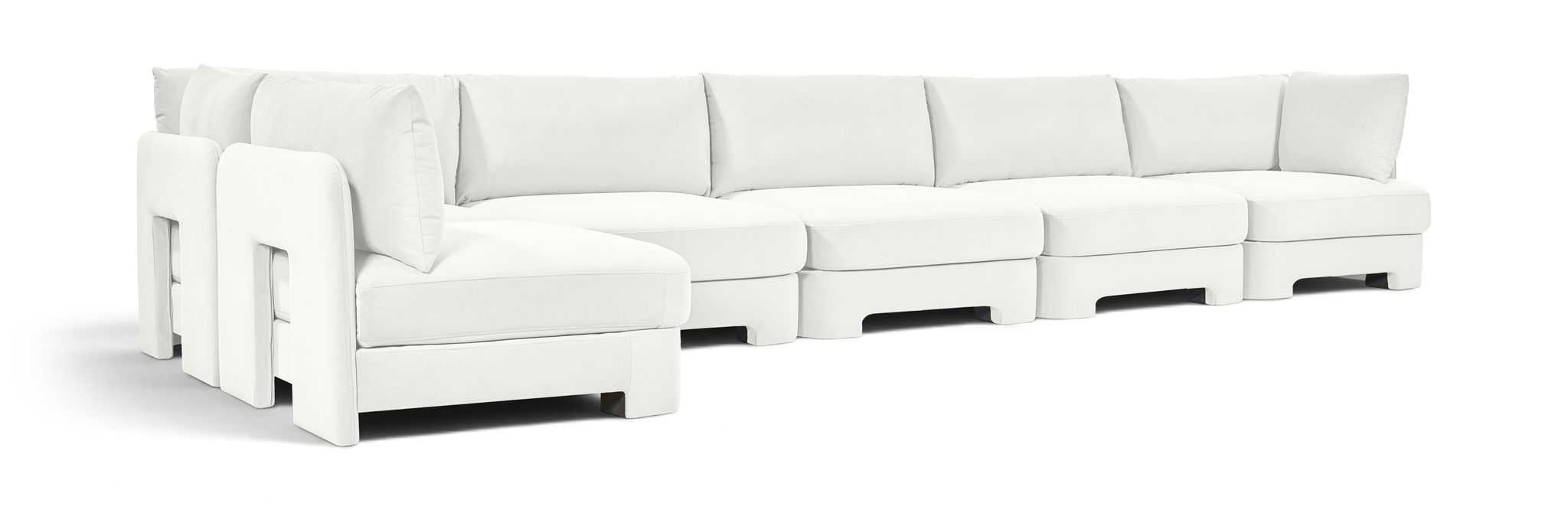 Seccional modular tapizado de terciopelo de alto rendimiento Hammond de 185" de 6 piezas