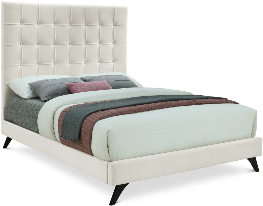 Cama tapizada de terciopelo Elly