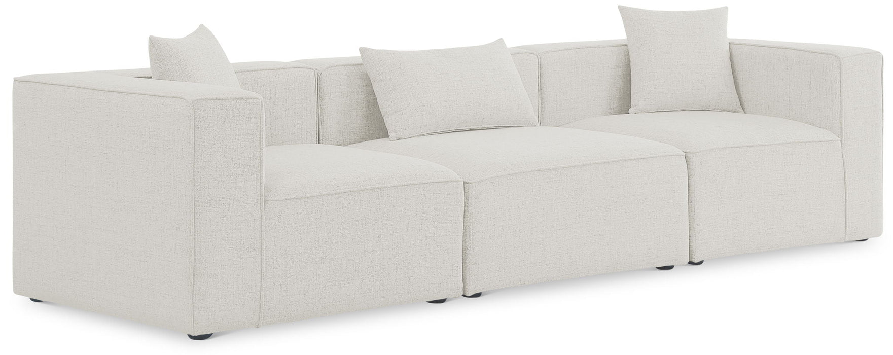 Cube 108" Fabric Upholstered 3pc. Modular Sofa