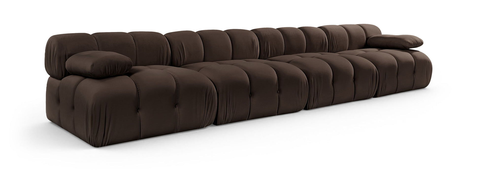 Sofá modular tapizado de terciopelo de alto rendimiento Orin de 148" de 4 piezas