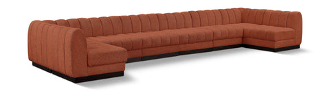 Seccional modular tapizado de chenilla Quinn de 197" de 8 piezas