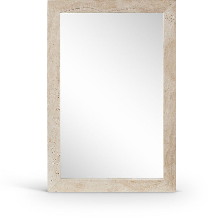 Pavia 23.5" W X 36" H Genuine Travertine Frame Mirror