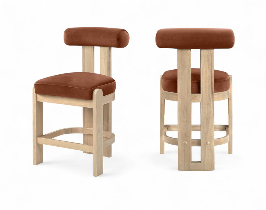 Arienzo Velvet Performance Fabric Upholstered Counter Stool