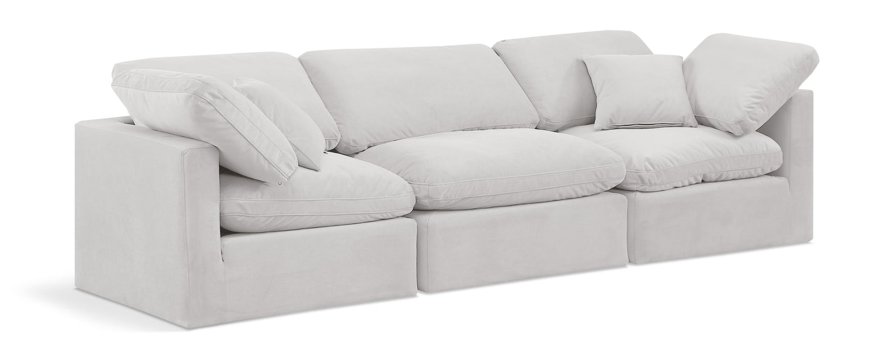 Sofá modular tapizado de terciopelo Indulge de 105" de 3 piezas