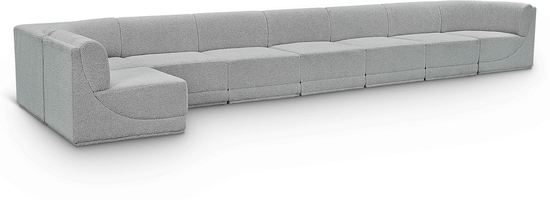 Ollie 218" Boucle Fabric Upholstered 8pc. Modular Sectional