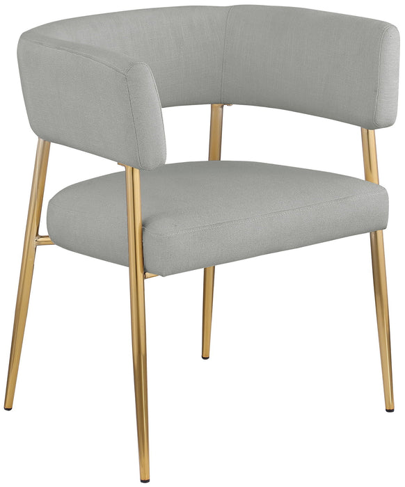Creston Linen Textured Fabric Upholstered Dining Chair