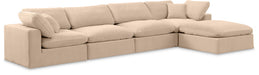 Comfy 158" Velvet Upholstered 5pc. Modular Sectional