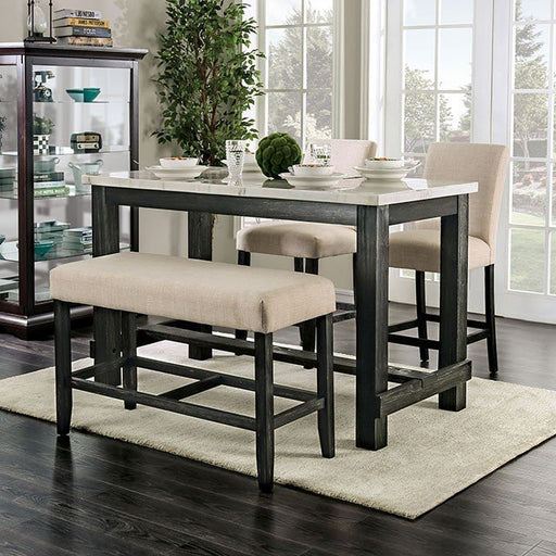 Brule Counter Ht. Table - White/Antique Black