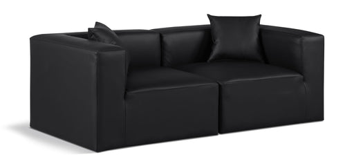 Cube 72" Vegan Leather Upholstered 2pc. Modular Loveseat