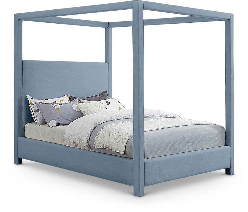 Emerson Linen Textured Fabric Upholstered Bed