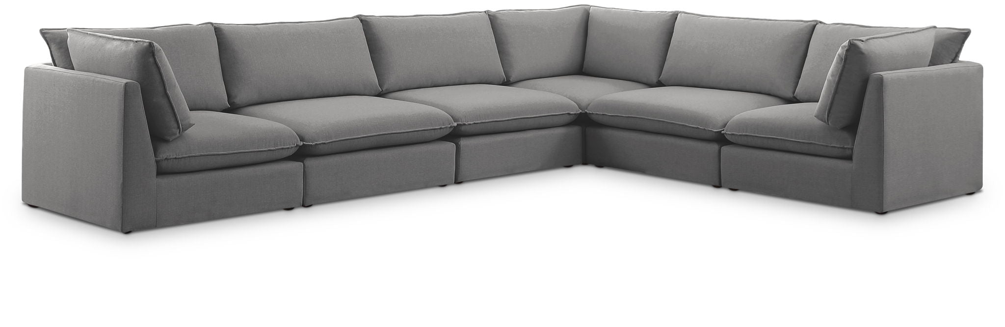 Mackenzie 160" Linen Textured Fabric Upholstered 6pc. Modular Sectional