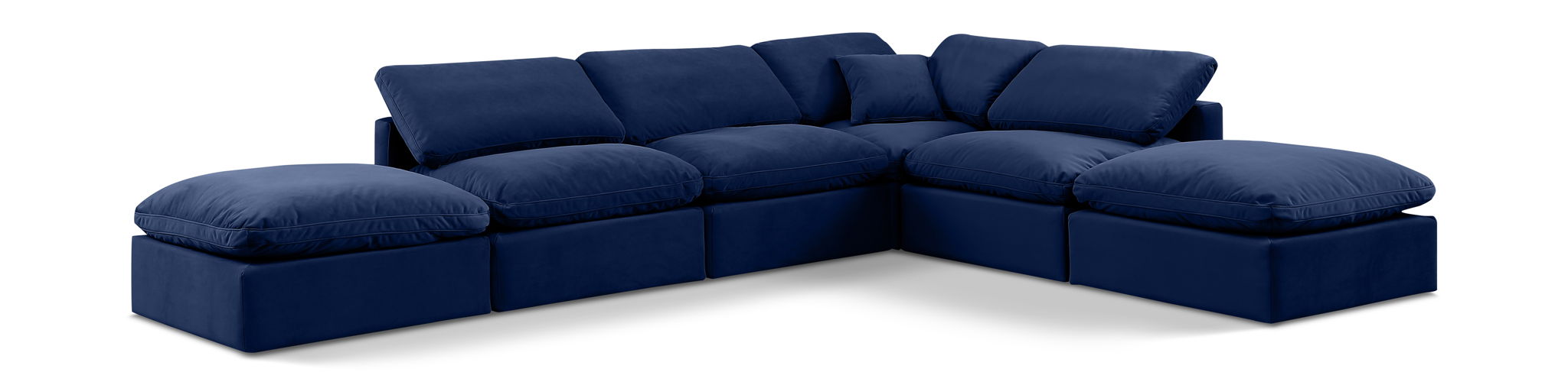 Indulge 140" Velvet Upholstered 6pc. Modular Sectional