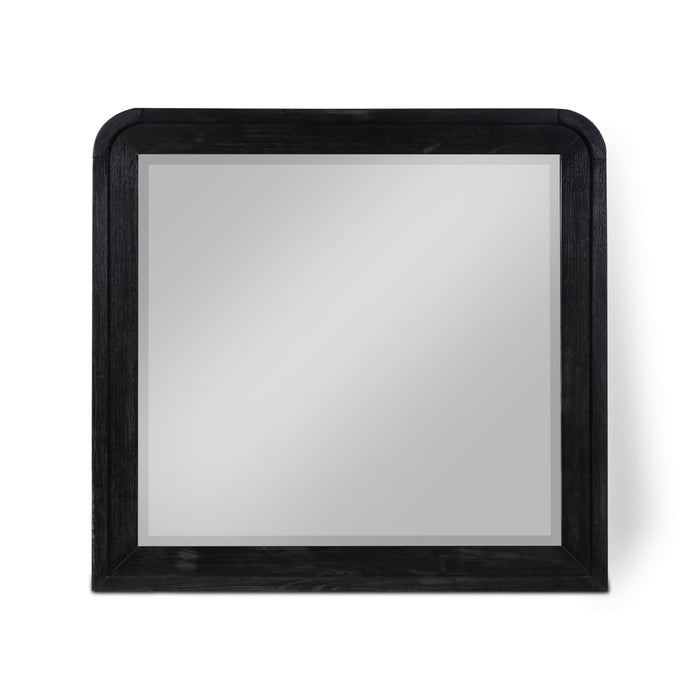 Fluted 38" W X 40" H Solid Wood And Oak Veneer Mirror