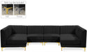 Alina 116.5" Velvet Upholstered 6pc. Modular Sectional