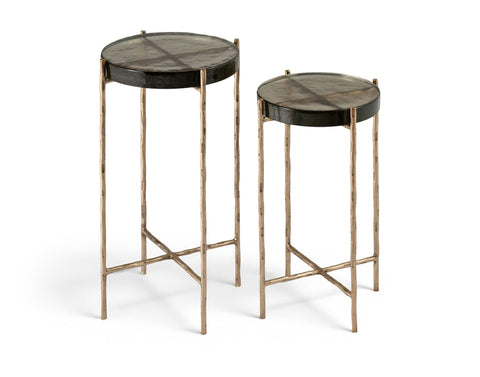 Vetra Recycled Glass Top And Iron Base Bunching End Table