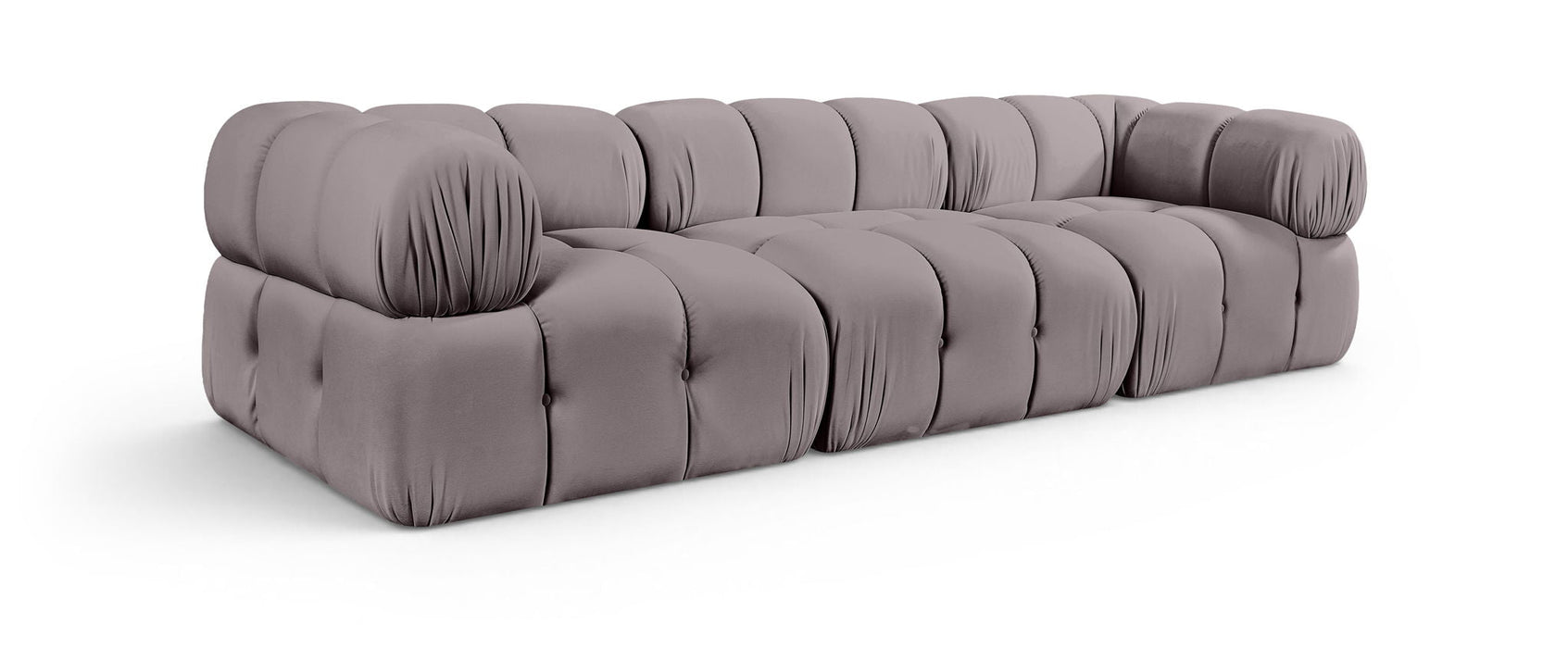 Orin 111" Velvet Performance Fabric Upholstered 3 Pc. Modular Sofa