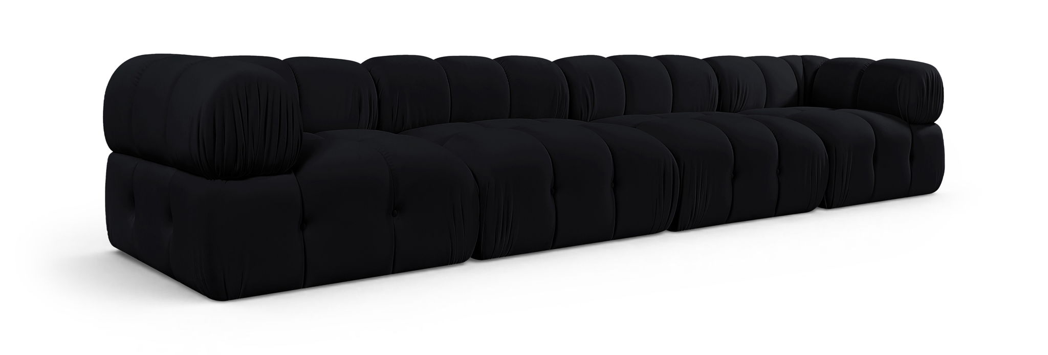 Orin 148" Velvet Performance Fabric Upholstered 4 Pc. Modular Sofa