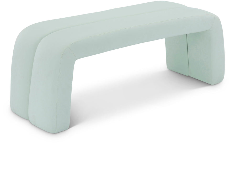 Arc Boucle Fabric Upholstered Bench