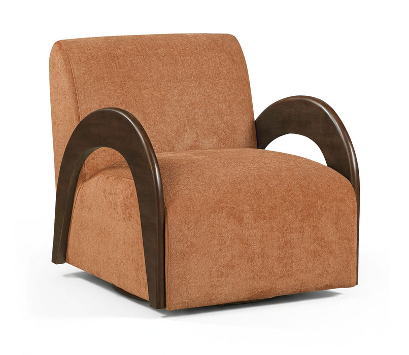 Neria Chenille Fabric Upholstered Swivel Chair