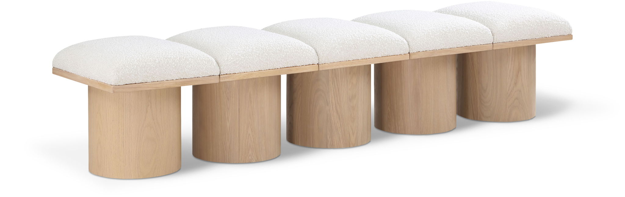 Pavilion Boucle Fabric Upholstered 5pc. Modular Bench