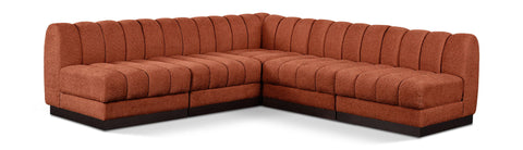 Seccional modular tapizado de chenilla Quinn de 98" de 5 piezas