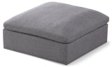 Serene Linen Textured Fabric Upholstered Deluxe Comfort Modular Ottoman