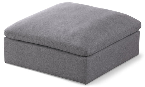 Serene Linen Textured Fabric Upholstered Deluxe Comfort Modular Ottoman