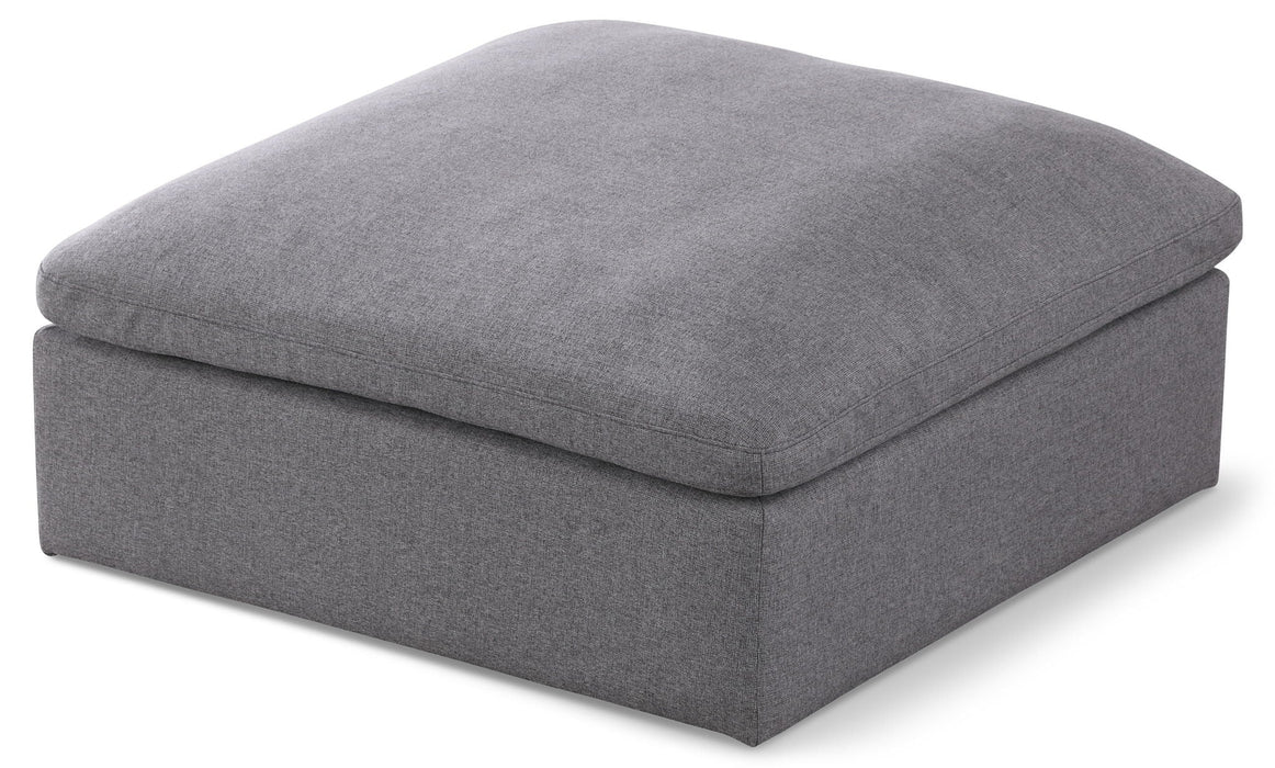 Serene Linen Textured Fabric Upholstered Deluxe Comfort Modular Ottoman