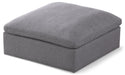 Serene Linen Textured Fabric Upholstered Deluxe Comfort Modular Ottoman