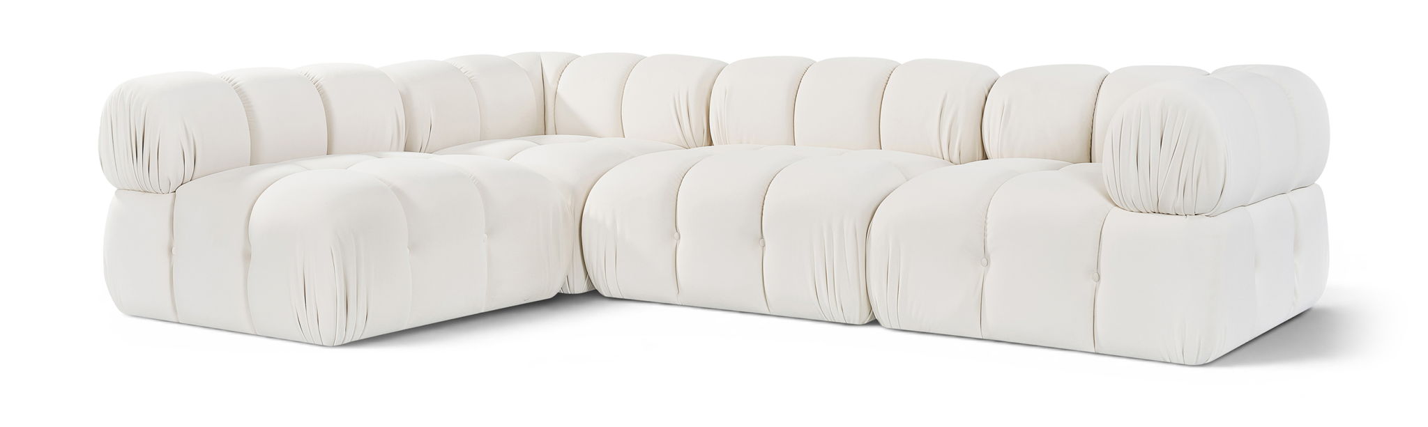 Orin 111" Velvet Performance Fabric Upholstered 4 Pc. Modular Sectional
