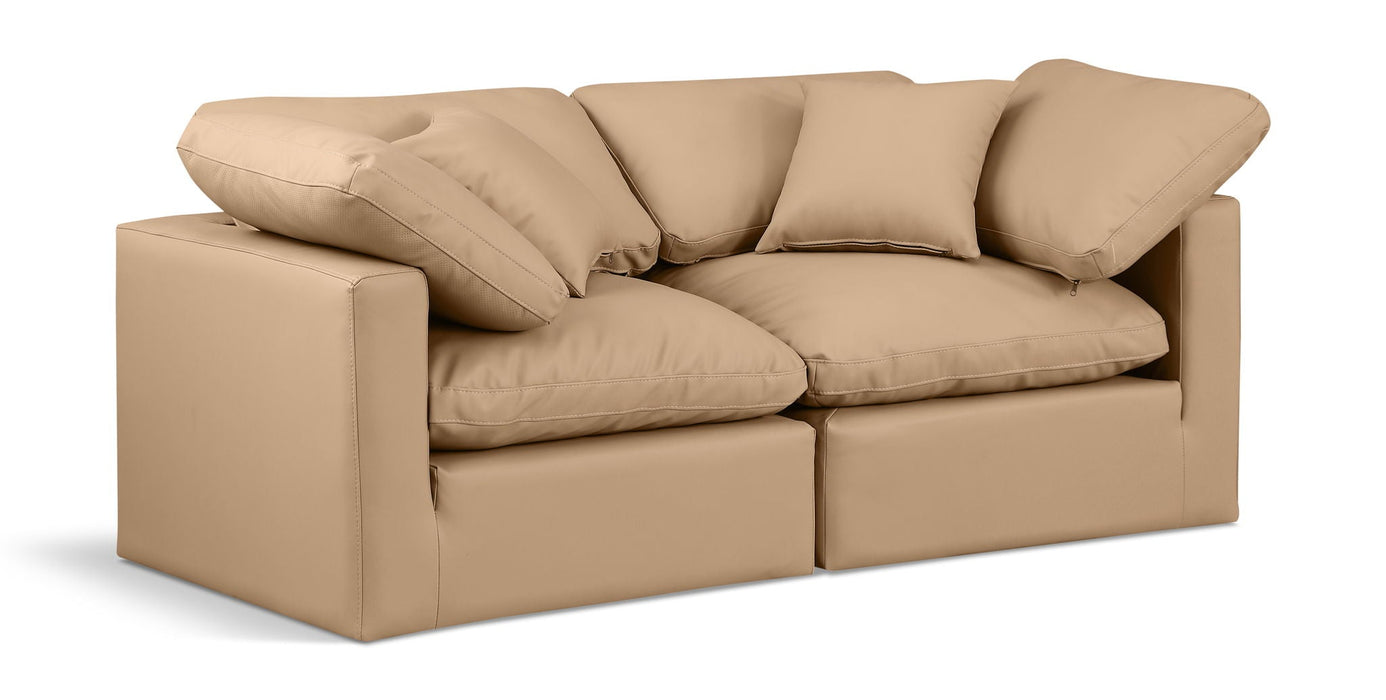 Indulge 70" Vegan Leather Upholstered 2pc. Modular Loveseat