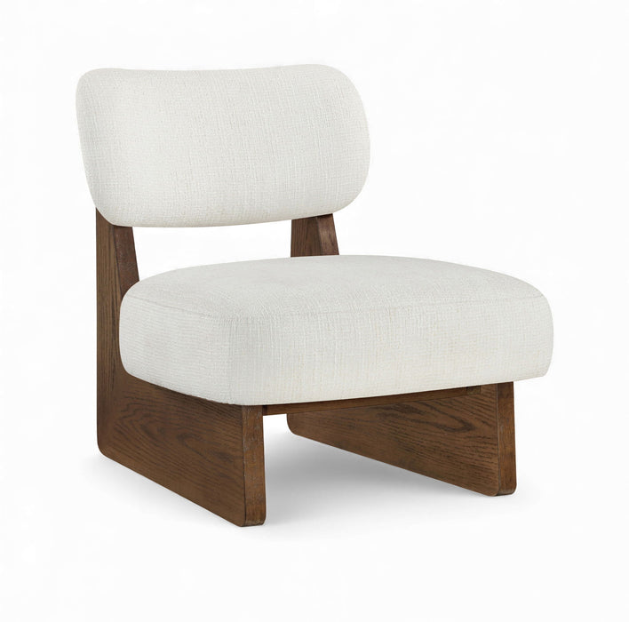 Silla tapizada de tela con textura de lino Vetra