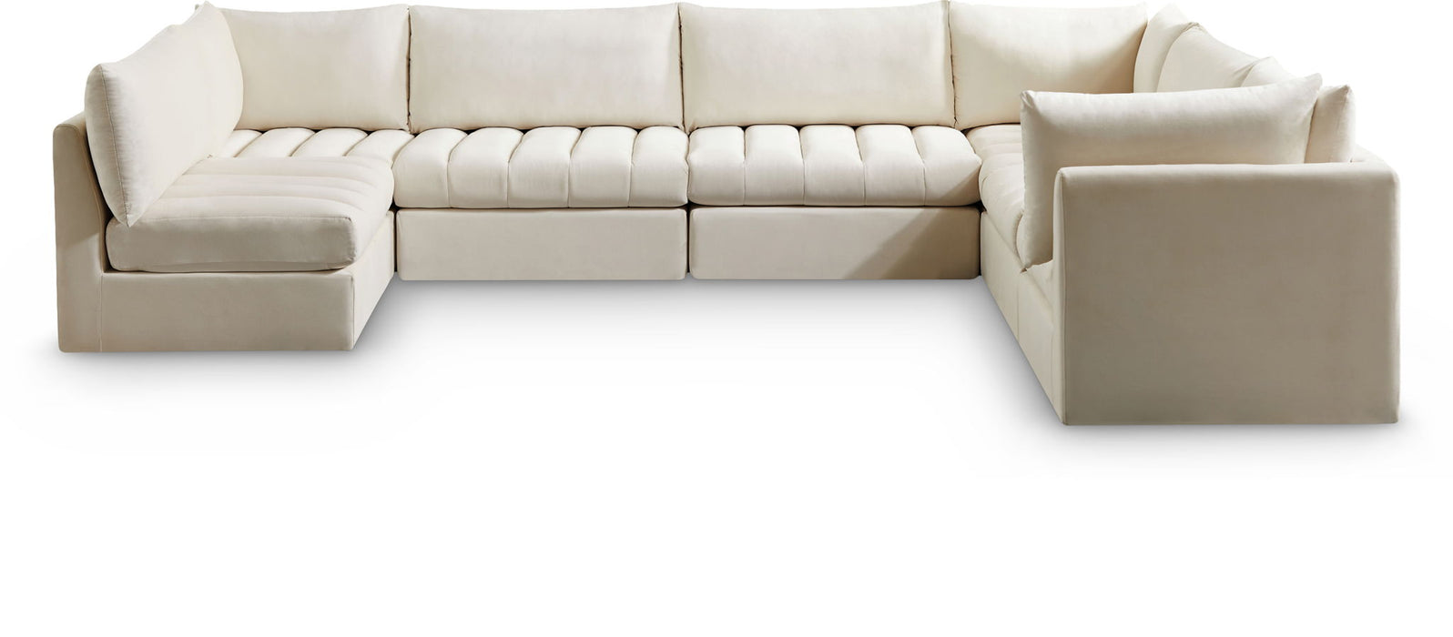 Jacob 140" Velvet Upholstered 7pc. Modular Sectional
