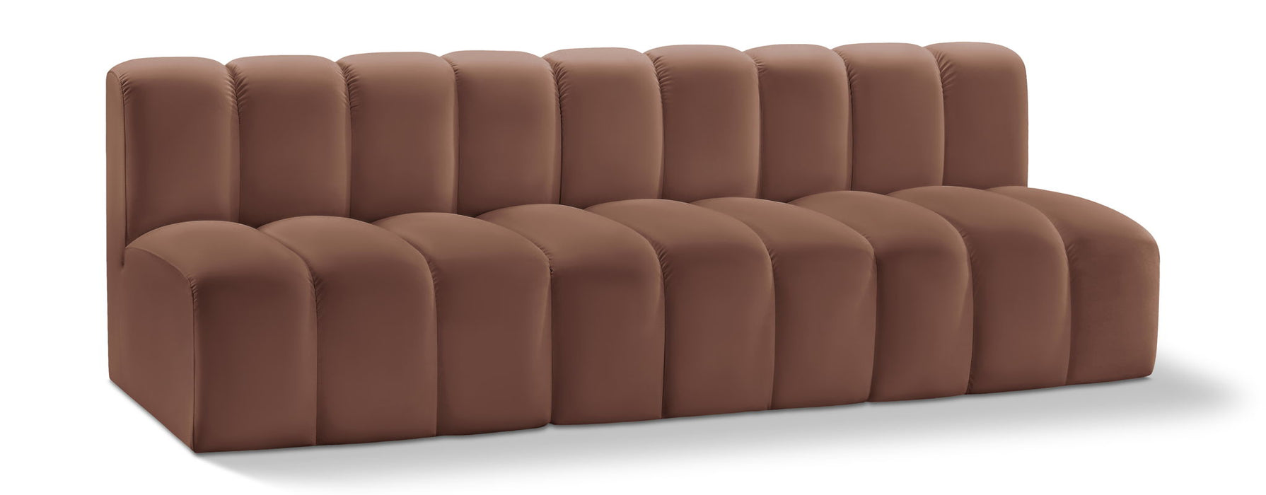 Arc 89.5" Vegan Leather Upholstered 3pc. Modular Sectional