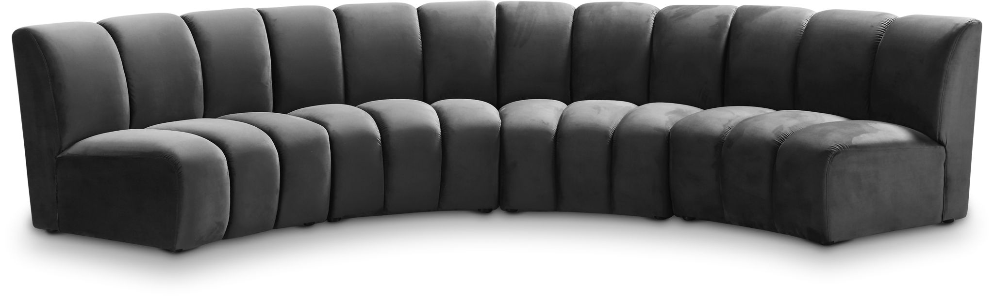 Infinity 148" Velvet Upholstered 4pc. Modular Sectional