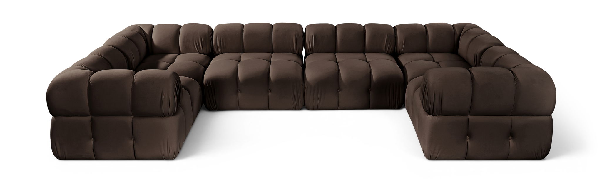 Orin 148" Velvet Performance Fabric Upholstered 6 Pc. Modular Sectional