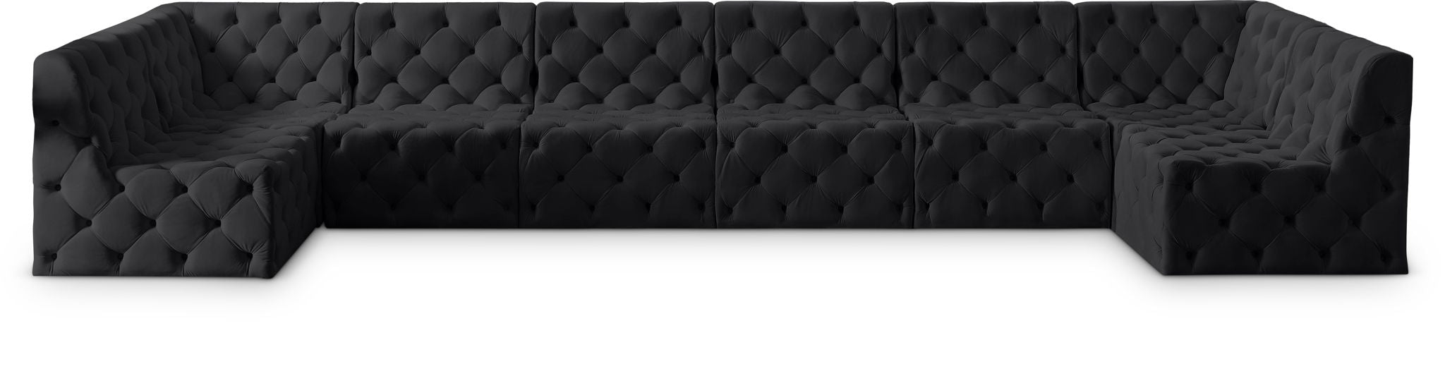 Tuft 186" Velvet Upholstered 8pc. Modular Sectional