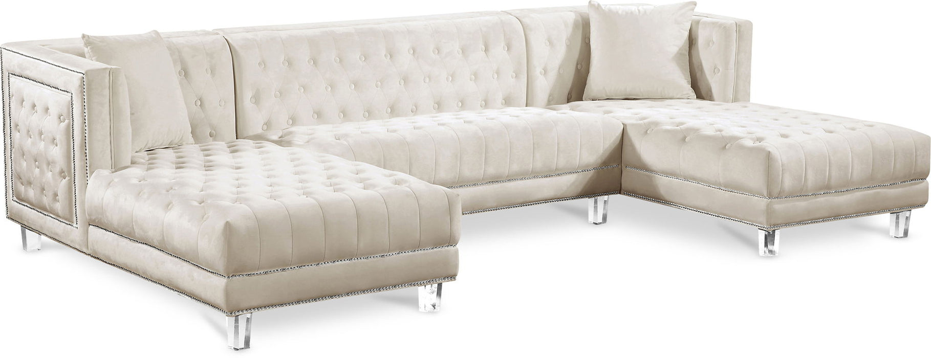 Moda 127" Velvet Upholstered 3pc. Sectional