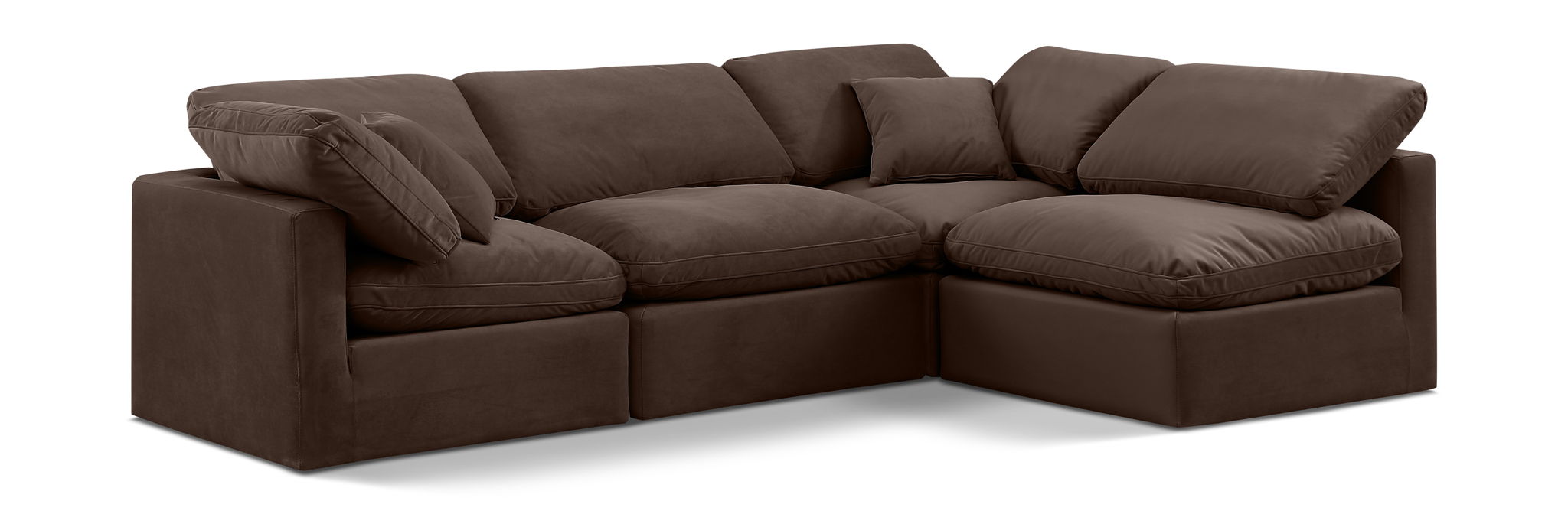 Indulge 105" Velvet Upholstered 4pc. Modular Sectional