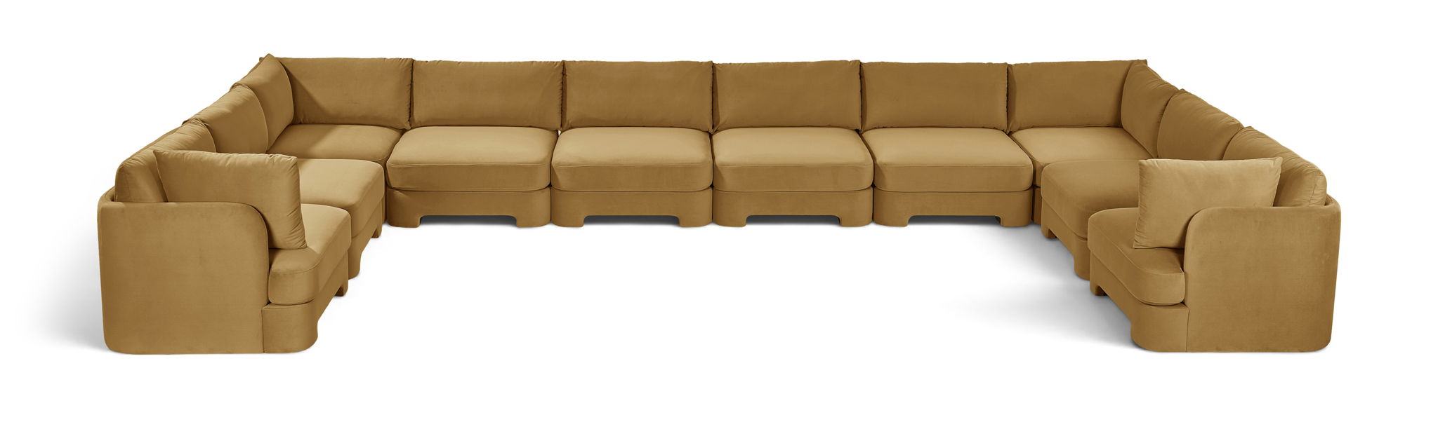 Seccional modular tapizado de terciopelo de alto rendimiento Hammond de 222" de 10 piezas