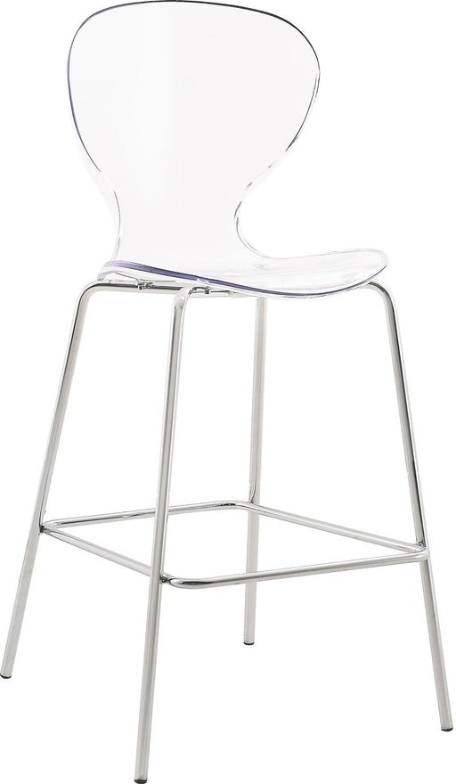 Clarion Lucite Seat And Metal Base Counter Stool