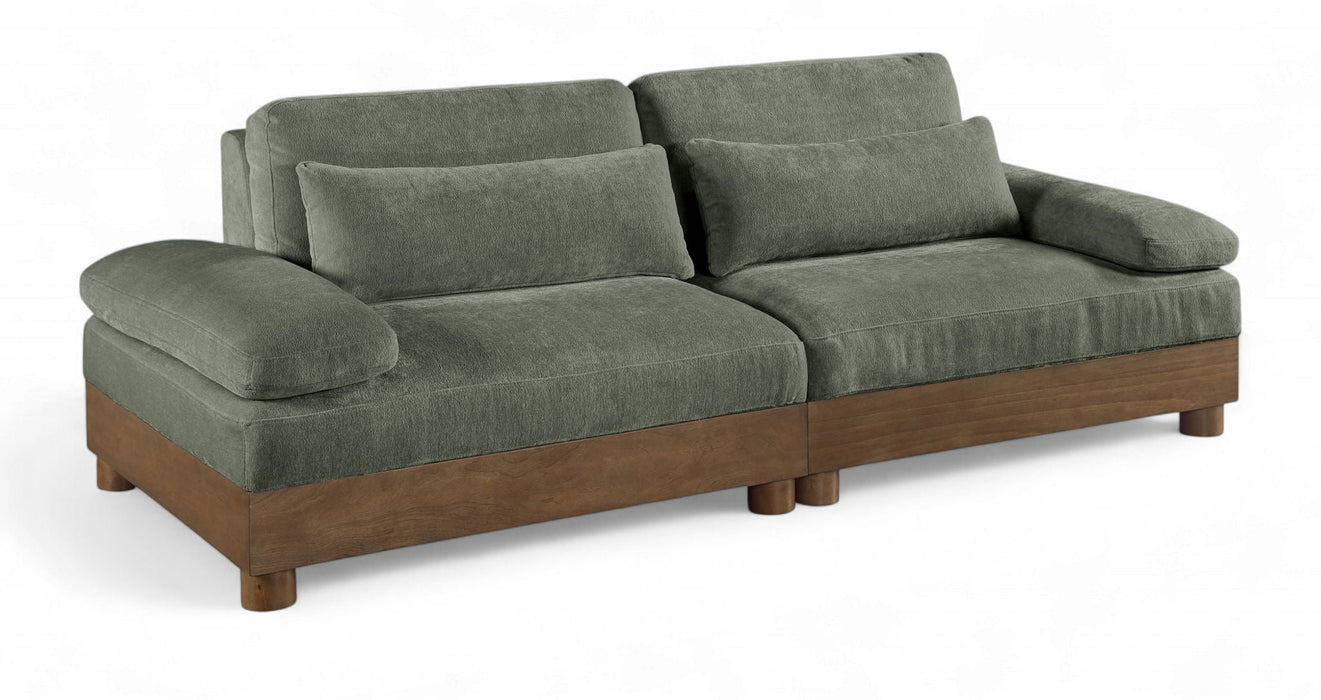 Loveseat modular tapizado de chenilla Turin de 95.5" de 2 piezas