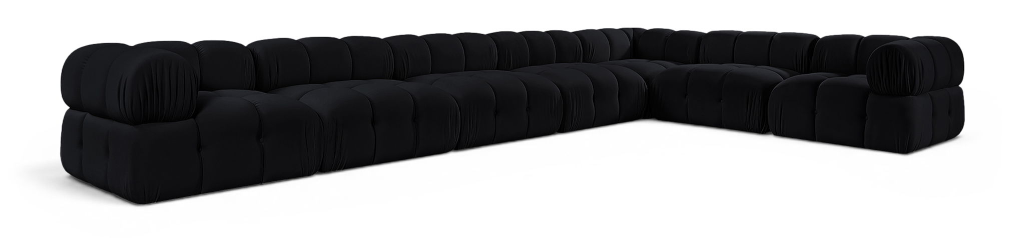 Seccional modular tapizado de terciopelo de alto rendimiento Orin de 185" de 7 piezas