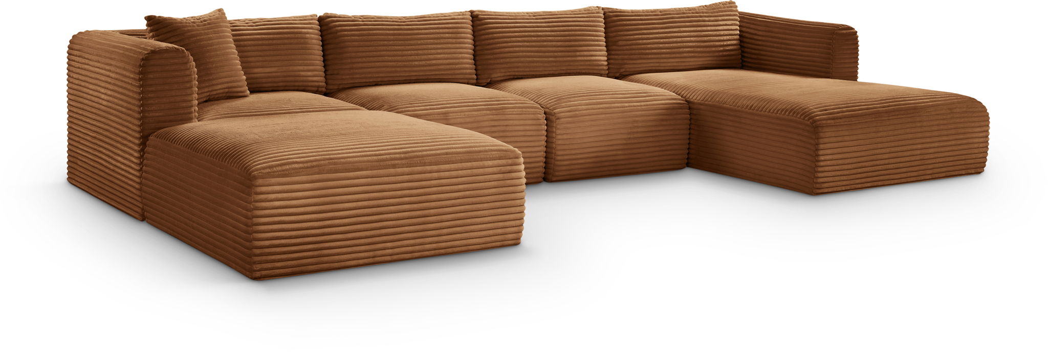 Shaggy 145" Corduroy Performance Fabric Upholstered Modular Sectional