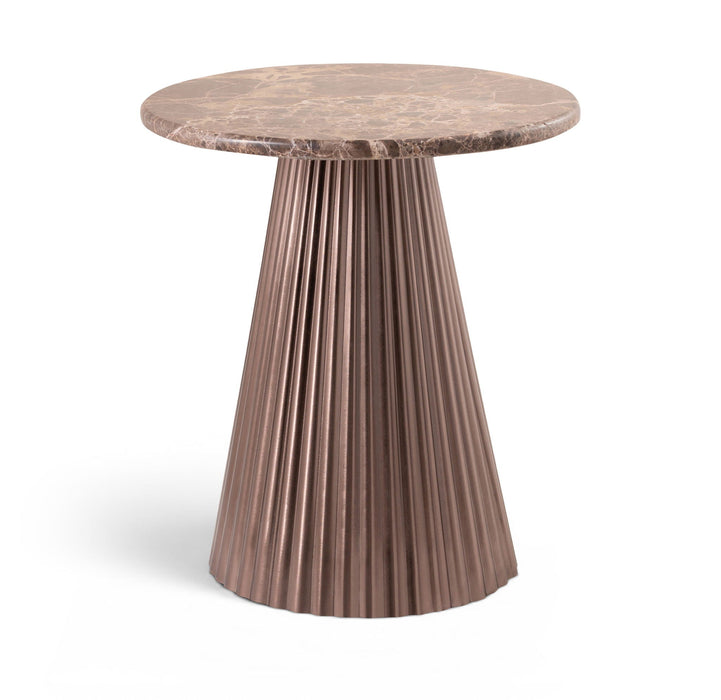 Cindra Genuine Marble Top And Iron Base End Table