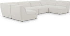 Miramar 142" Linen Textured Fabric Upholstered 6pc. Modular Sectional