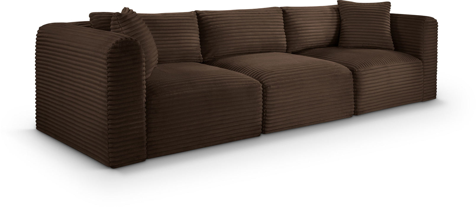 Shaggy 109" Corduroy Performance Fabric Upholstered Modular Sofa